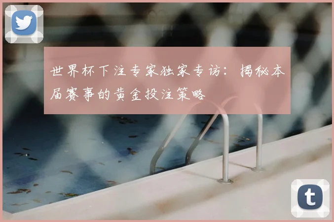 世界杯下注专家独家专访:揭秘本届赛事的黄金投注策略